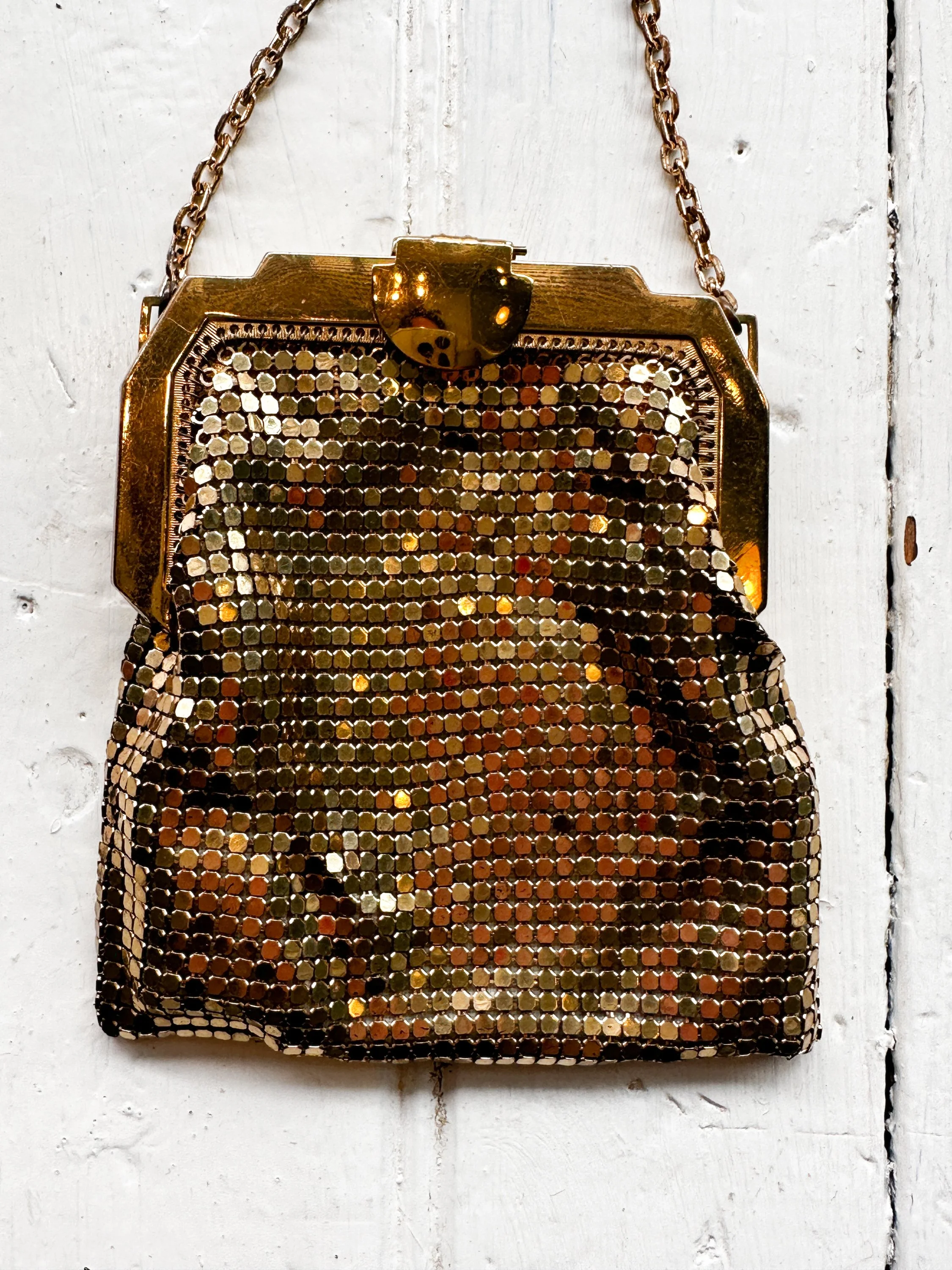 1950s Whiting & Davis Gold Metal Mesh Micro Bag — Wayward Collection